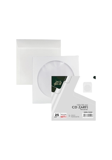 Gen-Of Pencereli CD Zarfı Beyaz 80 gr 500 lü Tutkallı