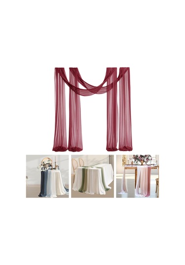 Homyl Düğün Kemeri Drapaj Masa Koşucusu Arka Plan Temalı Bordo