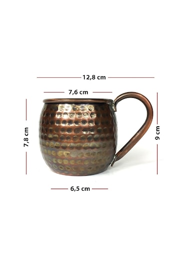 Shark Anatolia Luna Petekli Bakır Kupa Bardak Mug