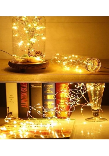 Ev Balkon Ve Parti İçin 10 M Kumandalı 8 Fonksiyonlu Gün Işığı Pilli Peri Led Yılbaşı Süsü Işık Gün Işığı