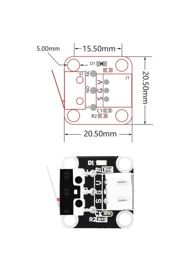 Springsun Aibecy 3d Yazıcı Parçaları Son Durdurma Sınır Anahtarı 3pin Son Durdurma Anahtarı Modülü Creality Cr-10 İçin Kablo İle Fiş Kontrolü A