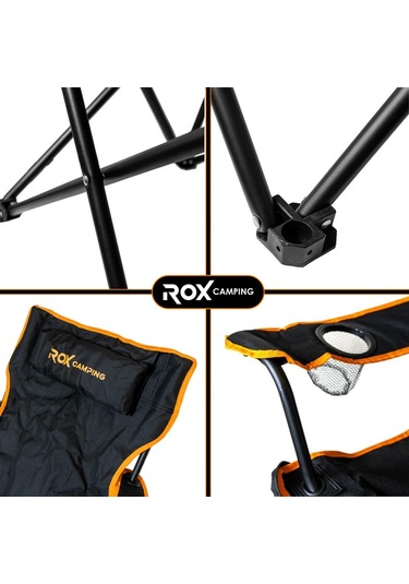 Rox Camping 0315 Katlanır Kamp Sandalyesi - Siyah Siyah
