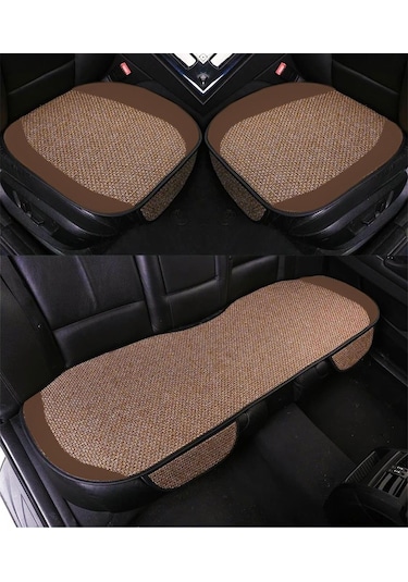 Bod Oto Koltuk Koruyucu Keten Minder Cepli 3 Lü Set Taba