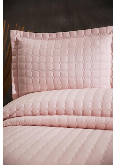 Estiva Çift Kişilik Yatak Örtüsü Pudra Pudra