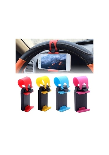 Jms Güçlü Taşıma Kapasitesi Profesyonel Evrensel Araç Direksiyon Cep Telefon Tutucu Kırmızı