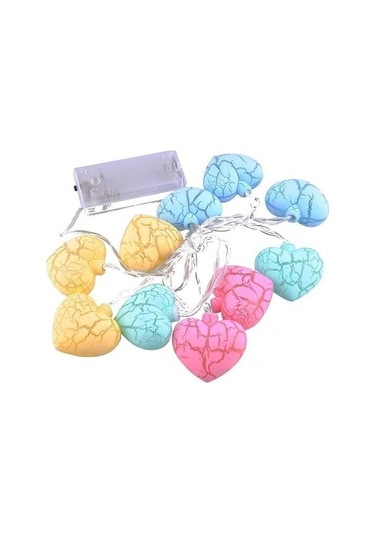 Hobibahçem 10lu Renkli Kalp Şeklinde Dekoratif Dolama Led Aydınlatması Çok Renkli