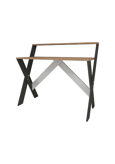 X Ayaklı Ders Çalışma Masası Bilgisayar Masası 50x90 Cm Çam & Gri