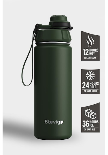 Stevig 1 Hand Leak-proof Sızdırmaz Çelik Termos 500 Ml Green St-208