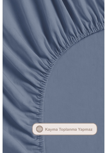 Elart Amanda Nevresim Takımı Çift Kişilik %100 Pamuk Ranforce Lastikli Çarşaf 200x220 Cm Mavi MAVI