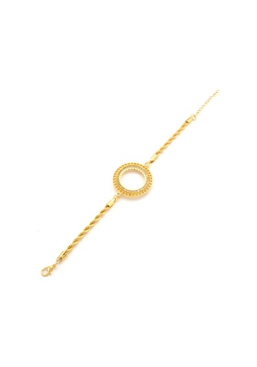 Yarım Altın Çerçeve Bileklik Çelik Altın Kaplama Burgu Model Blk- Altın