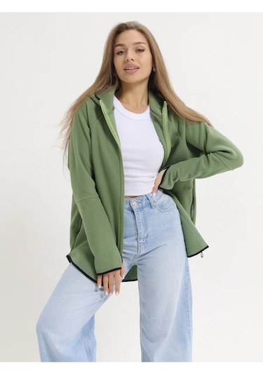 Kanka Fermuarlı Polar Sweatshirt 402379081 Yeşil