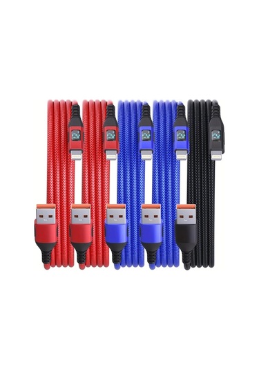Topshop1 5 Adet İphone Şarj Kablosu Mfi Usb A Kablo Kırmızı Mavi Siyah 5li Set 1 Metre Lightning Kablo İphone İpad Uyumlu