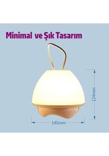 Didadodo Şarjlı Akıllı Yatak Odası Gece Lambası Beyaz, Küçük Boy Çok Renkli