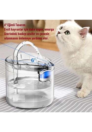 Venaliastore Otomatik Kedi Su Sebili Şelalesi Sessiz Filtreli 2 L