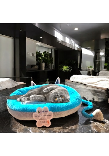 Kapella Lüks Kedi ve Köpek Yatağı Gri Kuyruklu