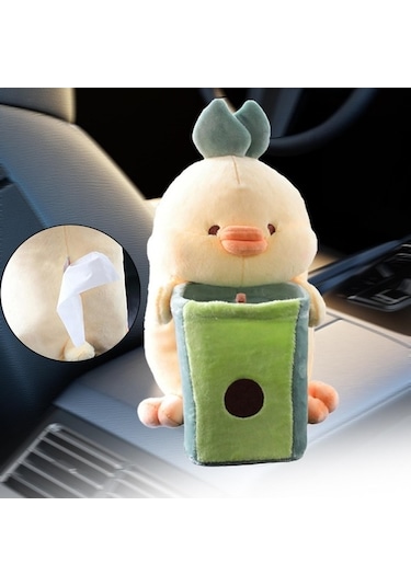 Createtech Yumuşak Ördek Peluş Oyuncak Sevimli Suntek Kutusu Çöp Araba Tp Çok Renkli