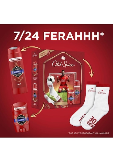 Old Spice Captain Footballer Set Deo Stick 50 Ml+duş Jeli 250 Ml+çorap