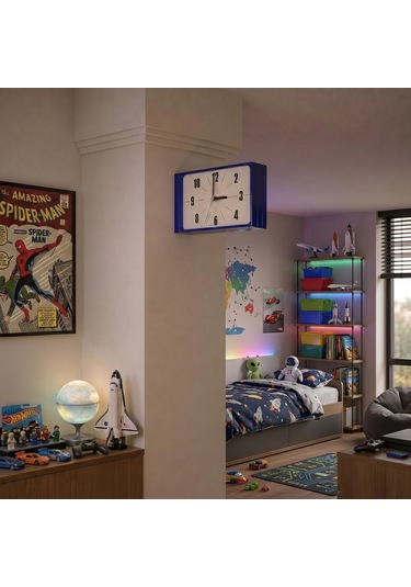 Fibrika Store Retro Station Duvar Saati - Minimalist Tasarım Lacivert