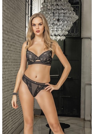 Hafif Destekli Sütyen String Takım Siyah Brf31662 Siyah