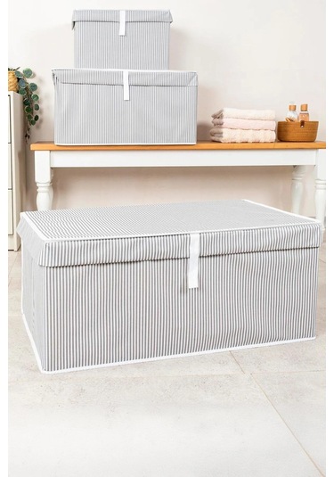 Çok Amaçlı Kutu Megaplus 70x40x30 Cm Tela Yıkanamaz Gri-beyaz
