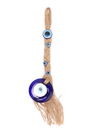 Kangvka Mavi Göz Cam Büyüsi: Doğal Jüt Ip İle Duvar Dekoru, Kötü Gözden Korumak Ve Ev/garden Zenginleştirmek İçin