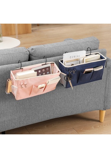 Hangfox Üniversite Yatak Odası Kumaş Saklama Çanta, Büyük Kapasite, Yatak Kenarı Asılı, Dormitory Dekor, Çeşitli Eşyaları Saklama, Dayanıklı Malzeme, Beyaz Büyük Boy