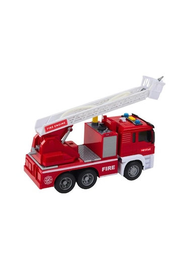 Sesli Işıklı Pilli Merdivenli Full Fonksiyon Su Püskürtme Oyuncak Eğitici İtfaiye Arabası