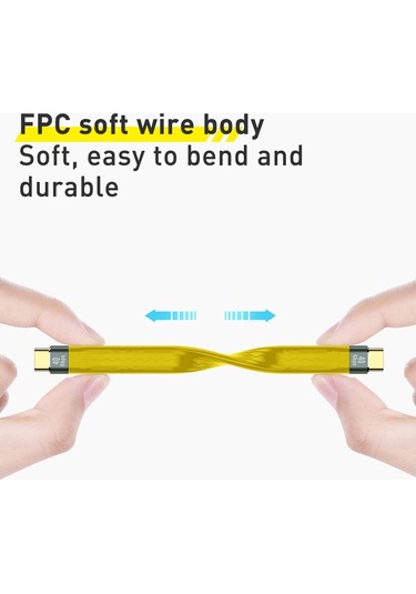 İos Uyumlu 15 Serisi 40gbps Type-c Kadın-erkek Pd 100w Hızlı Şarj Fpc Yumuşak Veri Kablosu, Kablo Uzunluğu: 13.8cm