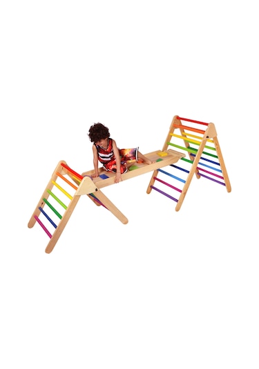 Woodnjoy Ahşap Merdiven Setimiz 3lü Set Renkli
