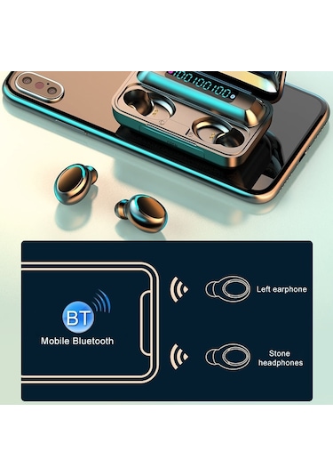 F9-5c Üç Ekranlı Dijital Ekran Gürültü Azaltma Bluetooth Kulaklık