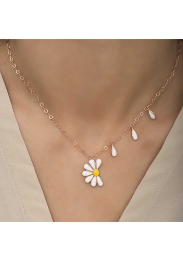 Casera's Gümüş Rose Papatya Seviyor Sevmiyor Kadın Kolye Csr2180810 Gümüş