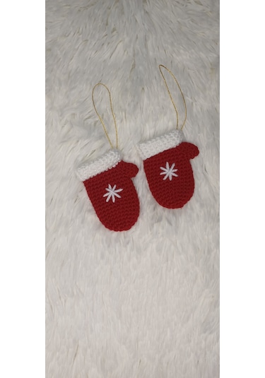 Yılbaşı Ağacı Süsü Eldiven 2 Adet - El Örgüsü - Amigurumi 0