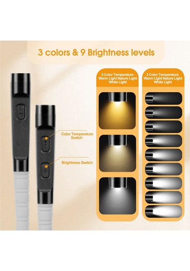 Sones Üç Tonlu Işık Led Asılı Boyun Lambası Acil Durum Işığı Göz Koruması Okuma Işığı Çok Renkli