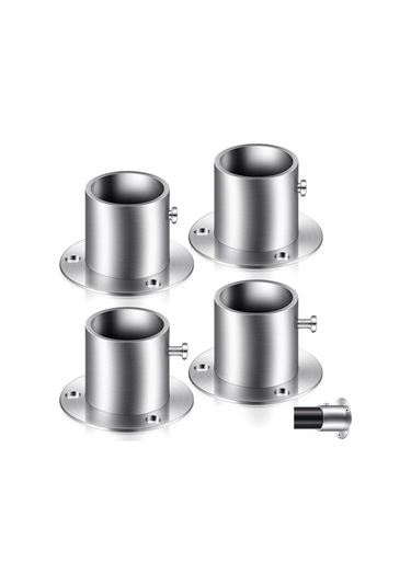 Suofeng 4'lü Paslanmaz Çelik Gardrop Çubuk Flanşı: Ayarlanabilir, Dayanıklı, Dolap, Mutfak, Banyo İçin Tüp Tutucu, Yüksek Stabilite, Tavan Veya Duvar Montajı