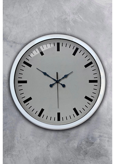 40 Cm Beyaz Metal Sade Duvar Saati Çok Renkli