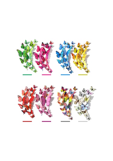 Xiyyadms 3d Kelebek Duvar Çıkartması - Dekoratif Ev Süsü, Çocuk Odası Ve Yatak Odası İçin Dayanıklı Dıy Aksesuar Diğer