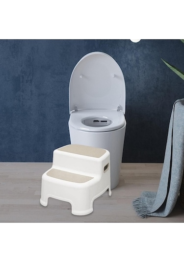 Flybuy Bosphorusboutique Çocuk İçin Suntek Magideal Kaymaz Adımlı Tabure, Gri, 2 Adımlı, 28x31x25cm, Pratik Yardımcı Diğer