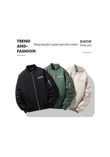 Sımıcg Erkek Günlük Kalınlaşmış Sıcak Ceket-yeşil Yeşil