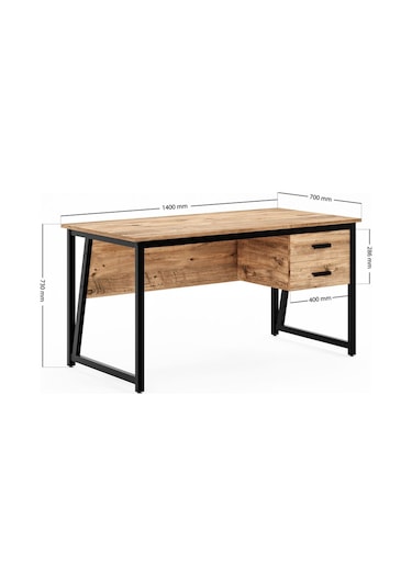 Ms2c Çalışma Masası, Ofis Masası - 70x140 Cm - Çam Ms2c - Çam
