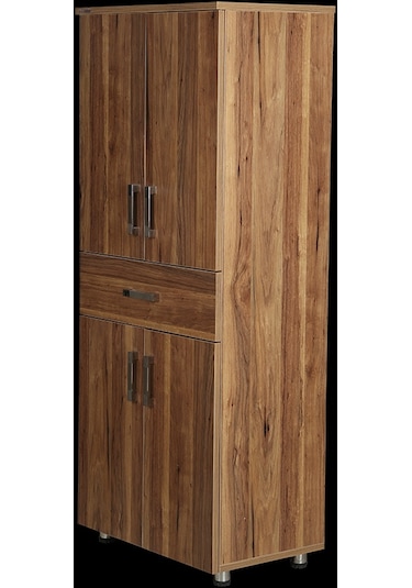 Çok Amaçlı Dolap 150 cm Hard Parlak CARDEN Suntalem 4Raf 1Çekmece Kutuda sevk El Yapım Ahşap