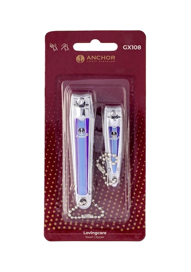 Anchor Çift Renkli Katelalı Tırnak Makası Seti 2 Li Mavi (GX108) GKH