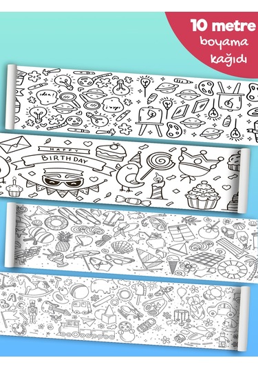 Esatoys Bebek Ve Çocuk İçin 10 Metre Rulo Boyama Kağıdı