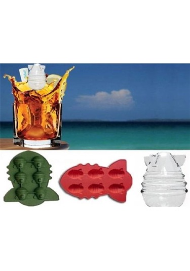 Silikon Buz Çikolata Kalıbı 6 Bölmeli Füze Bomba Şekilli Kalıp Çok Renkli