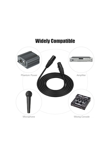 Neevoyu Profesyonel Mikrofon Kablosu Xlr Erkek-baykuş 24awg Bakır Teli 5m Gürültüsüz Ses Aktarımı