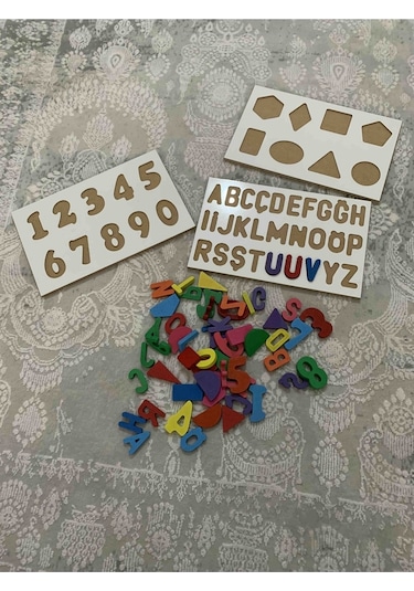 Ahşap Alfabe & Rakamlar & Geometri 3'ü 1 Arada Bultak Eğitici Oyuncak