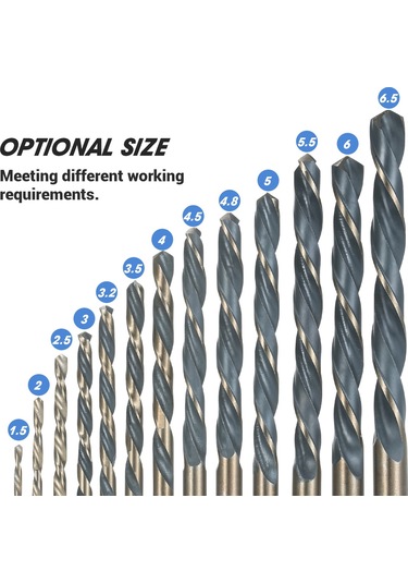 Hallow Yüksek Hızlı Çelik Matkap Ucu Sert Metal Hss 13 Adet