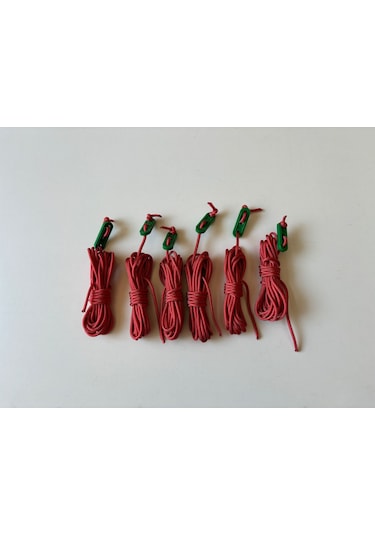 Rainbow 4 Metre x 6 Adet Gergi Aparatlı Çadır İpi Kırmızı