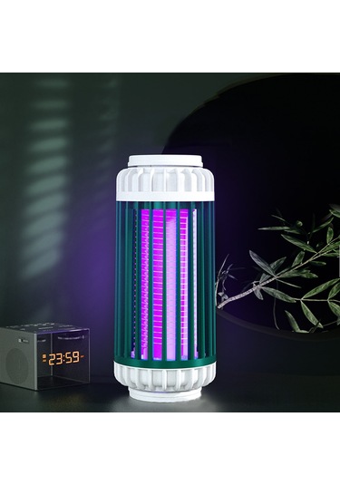 Reedark Pil Li Klı Evsel Sinirci Öldürücü Lambası - 365nm Mor Işık + Nefes Simülasyonu, 360 Tutma, Elektrik Şoku, Masaüstü/duvar Montajlı, Gri Renk