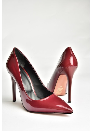 Fox Shoes T676192008 Bordo Rugan İnce Topuklu Kadın Stiletto Bordo