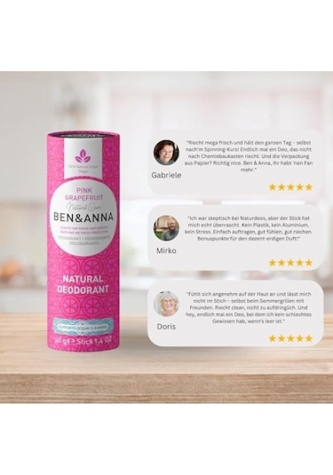 Ben & Anna Pink Grapefruit Vegan Deodorant Stick 40 G 94958